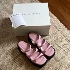 Marge Sherwood Triple Strap Leather Platform Sandals