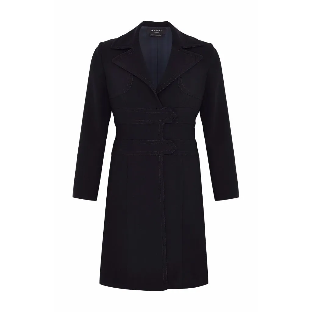 Marni navy wool coat Size 8UK