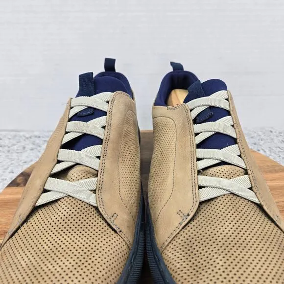 Martin Dingman Beckett Tan Navy Leather Casual Lifestyle Sneakers Mens 11.5 M