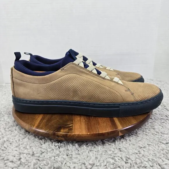 Martin Dingman Beckett Tan Navy Leather Casual Lifestyle Sneakers Mens 11.5 M