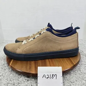 Martin Dingman Beckett Tan Navy Leather Casual Lifestyle Sneakers Mens 11.5 M