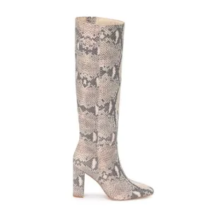 Matisse Snake-Embossed Bastille Leather Tall Knee-High Boots