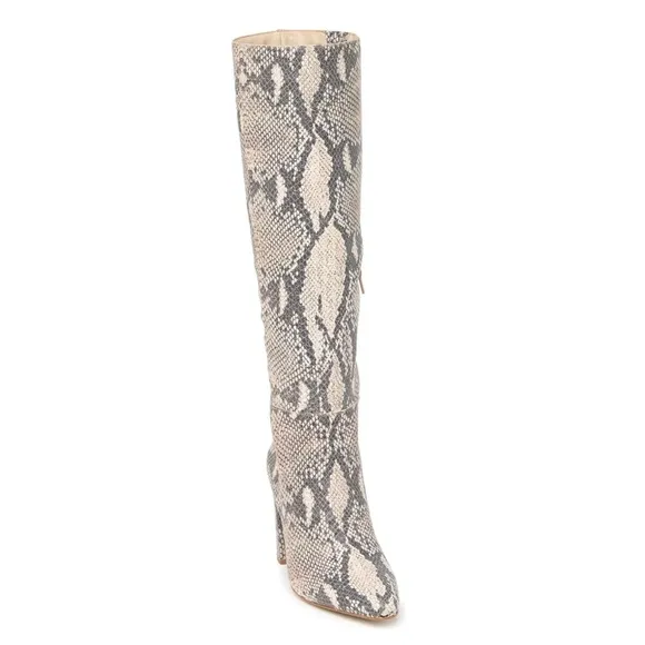 Matisse Snake-Embossed Bastille Leather Tall Knee-High Boots