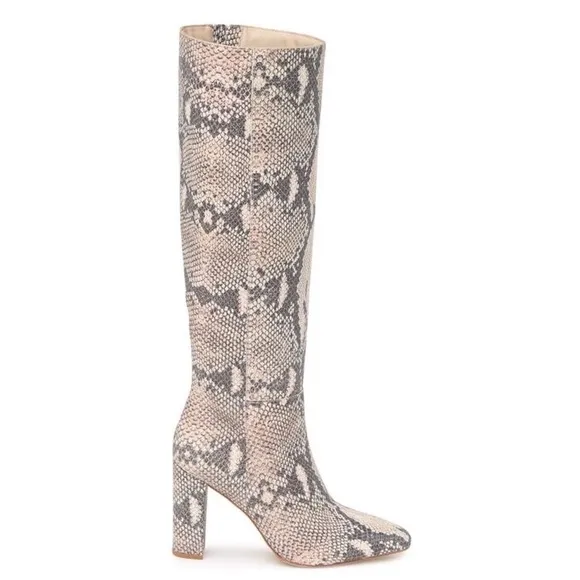 Matisse Snake-Embossed Bastille Leather Tall Knee-High Boots