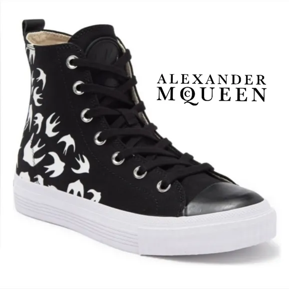 MCQ Alexander McQueen Swallow High-Top Sneakers Size 39 EU 9 US