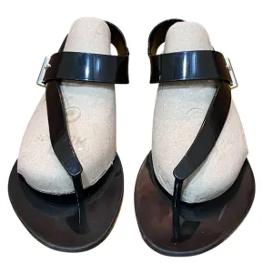Melissa Jason Wu Black Flip Flips Sandals Rubber Jelly Charlotte Asymmetrical
