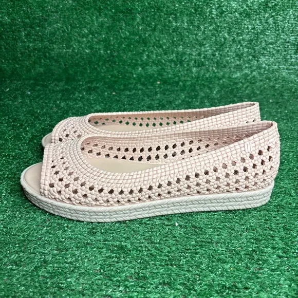 MELISSA × Jason Wu Camilla Pink Woven Open Toe Vegan Flats Size 10