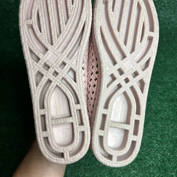 MELISSA × Jason Wu Camilla Pink Woven Open Toe Vegan Flats Size 10