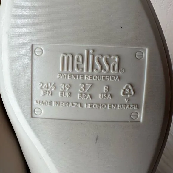 Melissa Women's Doll Rose Gold Butterfly Ballet Flats Nude Size 8