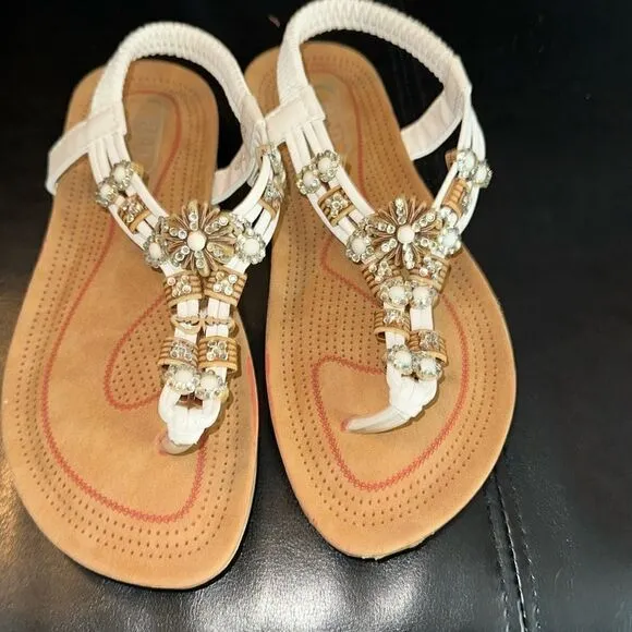Memory, foam sandals, with bling and flowers