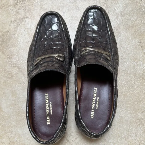 Men’s Bruno Magli Loafers- Crocodile Leather - Vintage