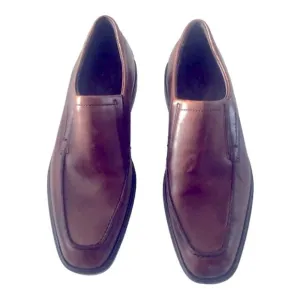 Mens ECCO Brown New Jersey Leather Loafers Size 41 US 8 In EUC