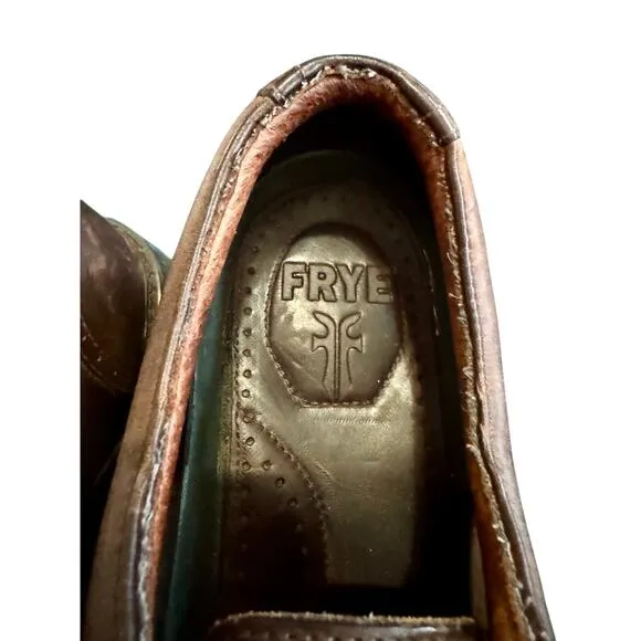 Men’s Frye Mansfield Brown Tie Loafers sz 10.5