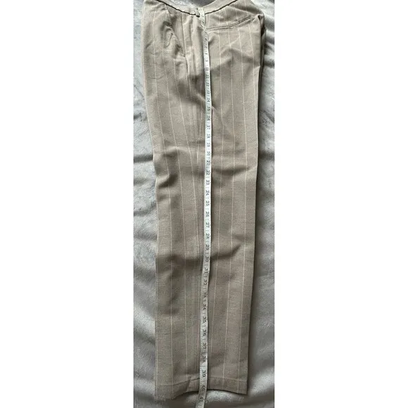 Mens Les Deux Como Reg Twill Pinstripe Suit Pants Tan/Ivory 32 x 31 Classic EUC