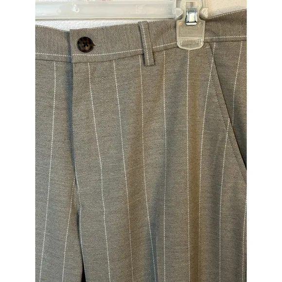 Mens Les Deux Como Reg Twill Pinstripe Suit Pants Tan/Ivory 32 x 31 Classic EUC