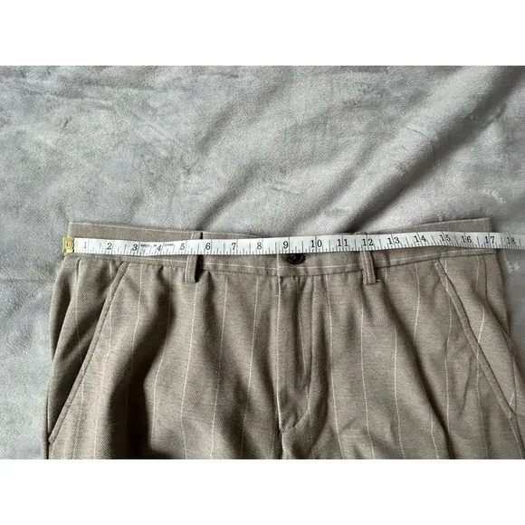 Mens Les Deux Como Reg Twill Pinstripe Suit Pants Tan/Ivory 32 x 31 Classic EUC