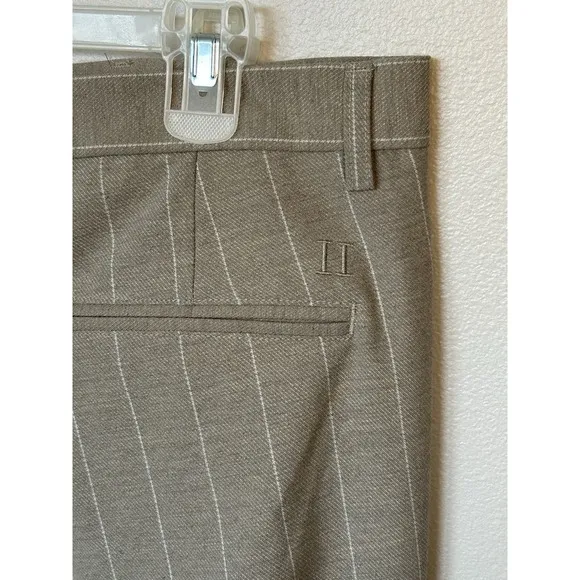 Mens Les Deux Como Reg Twill Pinstripe Suit Pants Tan/Ivory 32 x 31 Classic EUC