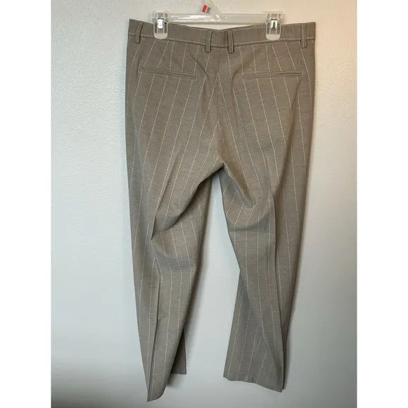 Mens Les Deux Como Reg Twill Pinstripe Suit Pants Tan/Ivory 32 x 31 Classic EUC