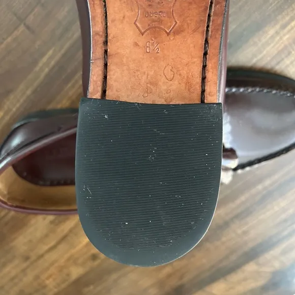 Men's LL Bean Burgundy Leather Oxford Tassel Loafers Size 8.5