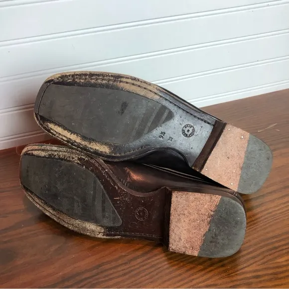 Men’s Mezlan Dark Brown Croc Embossed Leather Loafers Sz 9 1/2M