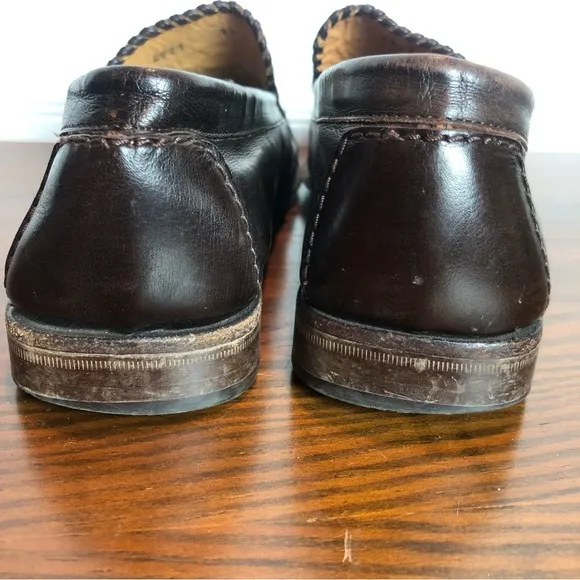 Men’s Mezlan Dark Brown Croc Embossed Leather Loafers Sz 9 1/2M