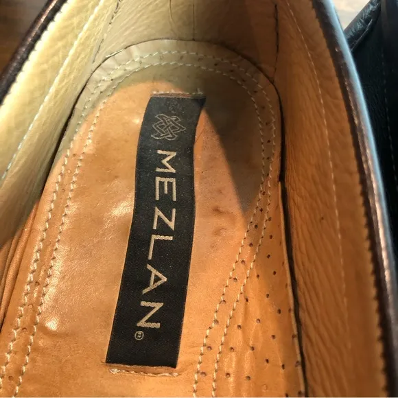 Men’s Mezlan Dark Brown Croc Embossed Leather Loafers Sz 9 1/2M