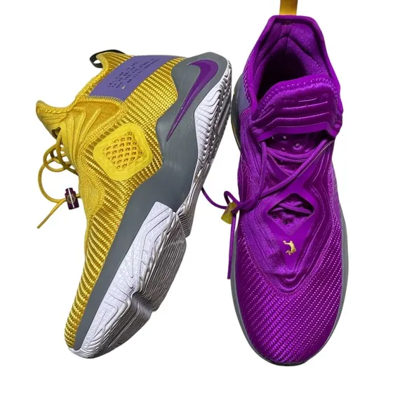 Mens Nike Lebron Soldier XIV 11.5 LA LAKERS Purple Solar Sneakers