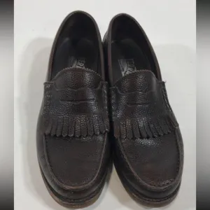 Men’s Salvatore Ferragamo Brown Leather Kiltie Loafers Size 8.5D