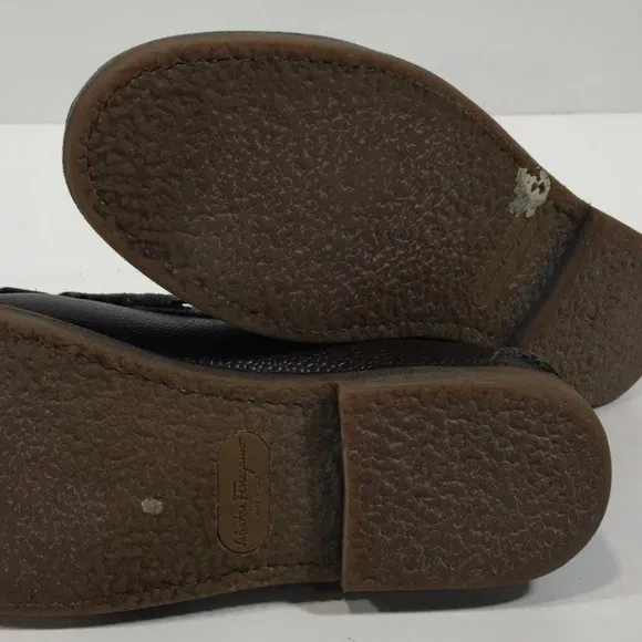 Men’s Salvatore Ferragamo Brown Leather Kiltie Loafers Size 8.5D