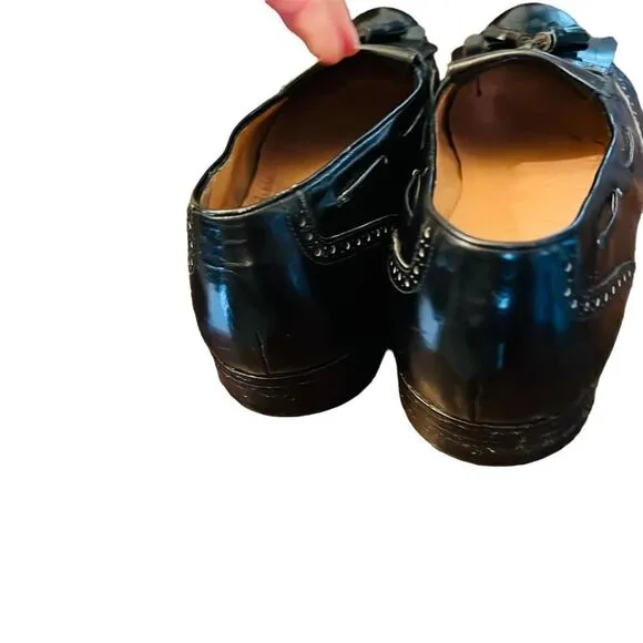 Men's SALVATORE FERRAGAMO 'Tassel' Black Leather Loafers Size US 12 C
