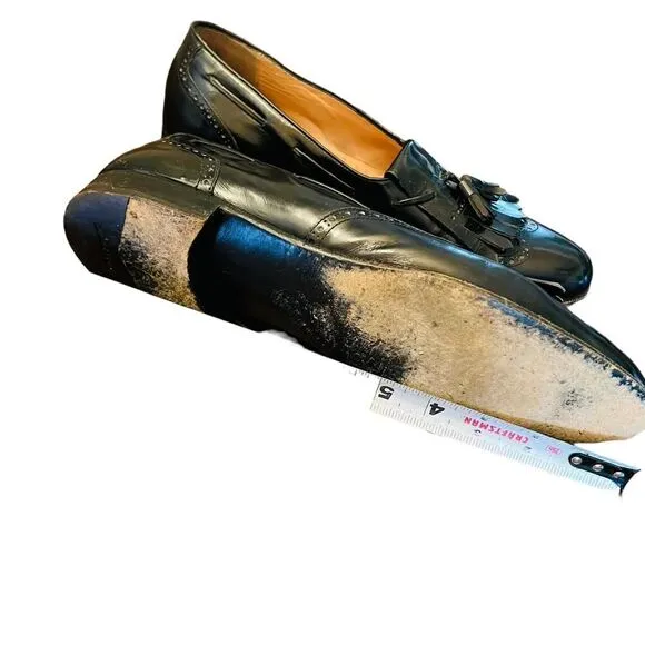 Men's SALVATORE FERRAGAMO 'Tassel' Black Leather Loafers Size US 12 C