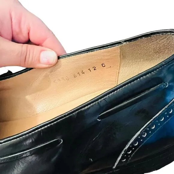 Men's SALVATORE FERRAGAMO 'Tassel' Black Leather Loafers Size US 12 C