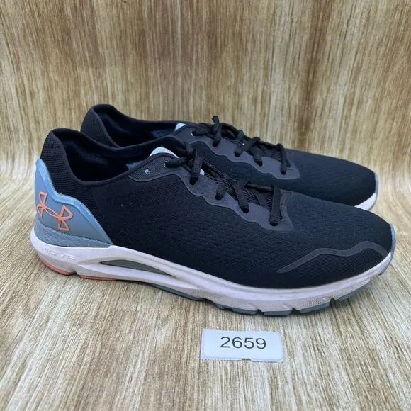 Men's Size 10.5 Women's 12 - Under Armour HOVR Sonic 6 Black Blue Sneakers Shoes