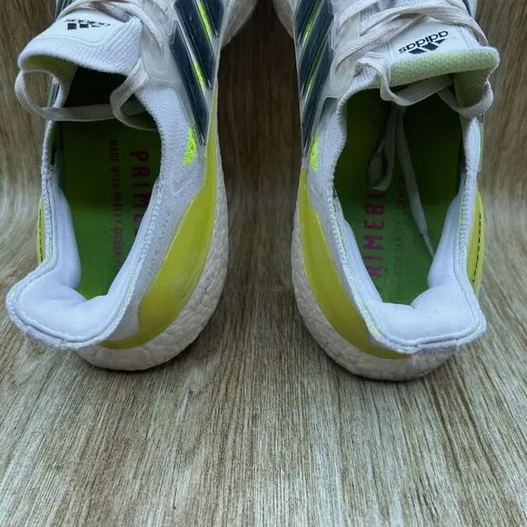 Men's Size 13 - Adidas Ultraboost 21‎ Solar White Neon Sneakers Shoes FY0377