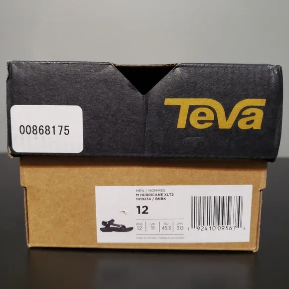 Men's TEVA Hurricane XLT2 1019234 BNBK Gray Black Sandals Size 12