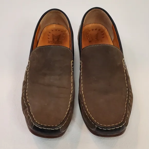Mephisto Baduard Cool Air Slip-On Loafers Brown Black Leather Men's Size 9‎