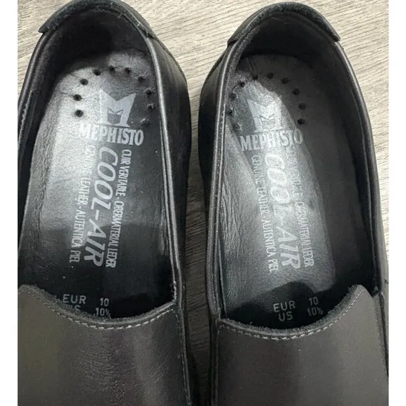 Mephisto Cool-Air Edlef Men’s Black Leather Loafers Size 10.5 Comfort