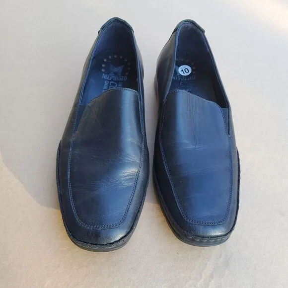 Mephisto Edlef Men's Cool Air Black Genuine Leather Slip On Loafers Size 10