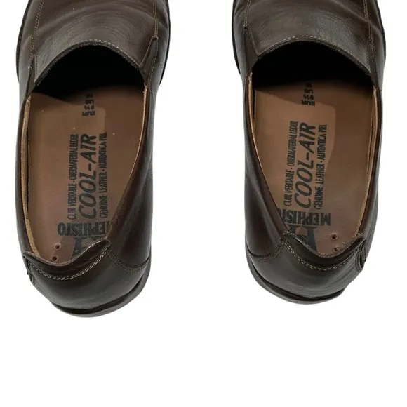Mephisto Size 10 Cool Air Dark Brown Leather Slip On Loafers Driver