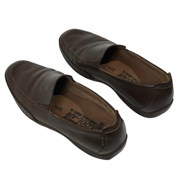 Mephisto Size 10 Cool Air Dark Brown Leather Slip On Loafers Driver