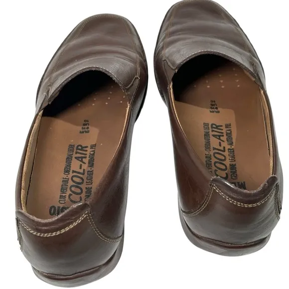 Mephisto Size 10 Cool Air Dark Brown Leather Slip On Loafers Driver