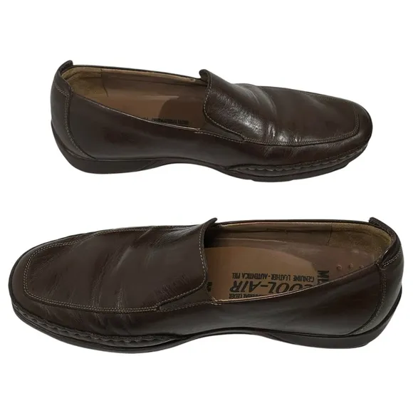 Mephisto Size 10 Cool Air Dark Brown Leather Slip On Loafers Driver