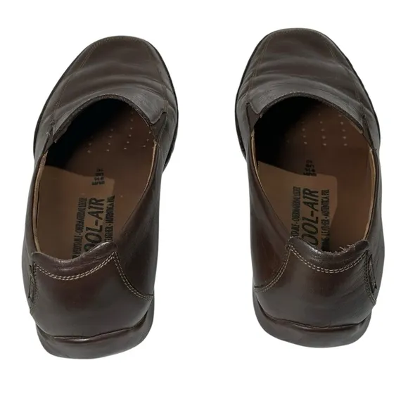 Mephisto Size 10 Cool Air Dark Brown Leather Slip On Loafers Driver