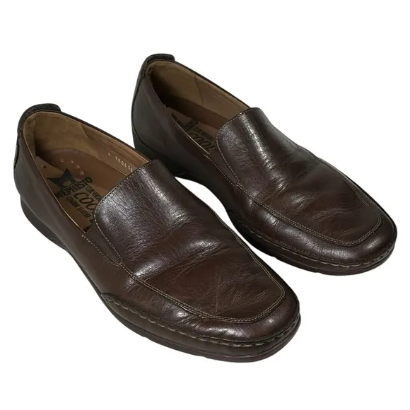 Mephisto Size 10 Cool Air Dark Brown Leather Slip On Loafers Driver