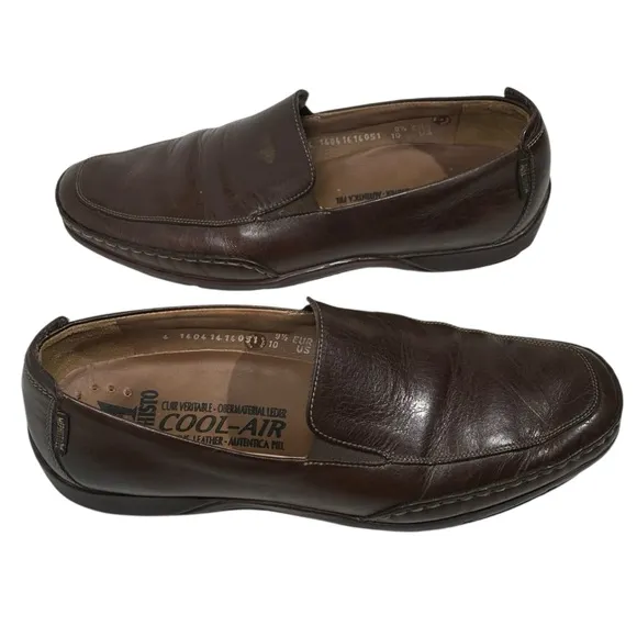 Mephisto Size 10 Cool Air Dark Brown Leather Slip On Loafers Driver