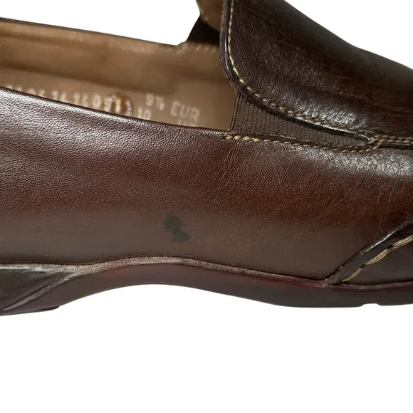 Mephisto Size 10 Cool Air Dark Brown Leather Slip On Loafers Driver