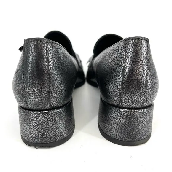 Mephisto Women's metallic gray heeled loafers (7)