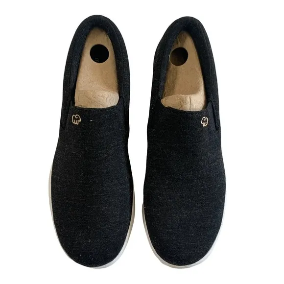 Merinos Slip On Sneakers in Black Size 7 Made From Fine Australian Merino Wool