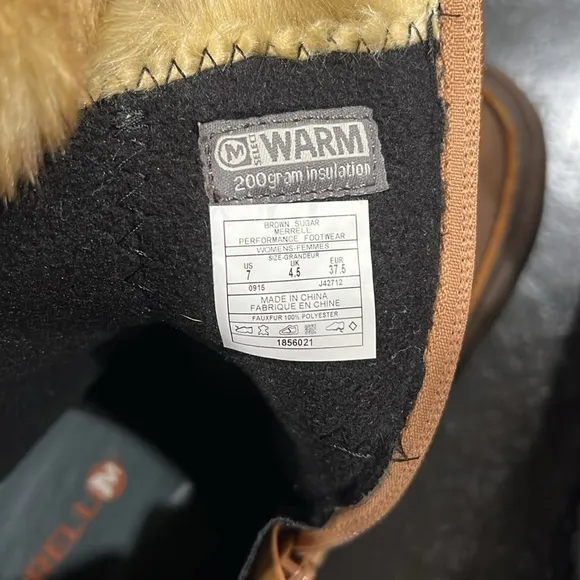 Merrell Decora Chant Winter Boots in Brown Sugar Size 7