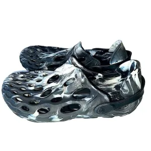 Merrell Hydro Moc black and gray tie-dye foam sandals